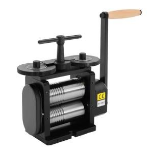 Manual Jewelry Press Rolling Mill Machine, 3-in-1 Multi-Function Rolling Mill, Jewelry Press Tabletting Tool with Hand Crank, Gold Silver Copper Aluminum and Other Tough Metals Machine (Black)