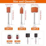 Sunxeke 64Pcs Sanding Bits for Dremel Rotary Tools, 42Pcs Aluminum Oxide Grinding Stones Sanding Drill Bits (1/8 inch Shank) and Sanding Drums, Grinding Bits for Metal Rust Removal Polishing