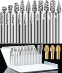 Carbide Burr Set with Collets for Rotary Tools