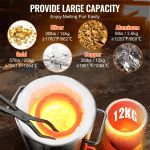 12KG Propane Melting Furnace Kit with Crucible & Tongs
