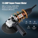 7.5 Amp Electric Angle Grinder Tool - 4.5 Inches