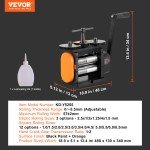 VEVOR Jewelry Rolling Mill 2.24" with 1:2 Ratio