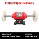 BLACKCUBE 8-Inch Bench Buffer Polisher Machine