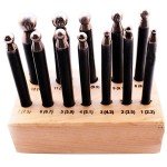 12-Piece Dapping Punch Set with Wooden Stand
