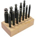 12-Piece Dapping Punch Set with Wooden Stand