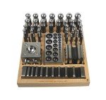 Steel Dapping Punch Set with Wooden Block Base