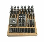 Steel Jewelry Dapping Punch Set with Wooden Base