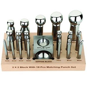 Steel Dapping Block and Punch Set for Jewelry