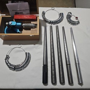 Ring Sizing Tool Set with Mandrels and Enlarger