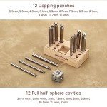 Steel 1" Square Dapping Block & Punch Set