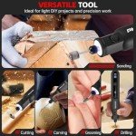 Cordless Rotary Tool Kit with LED Light & Accessories
