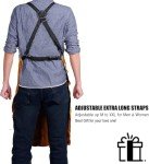 Leather Welding Apron with Tool Pockets - Adjustable