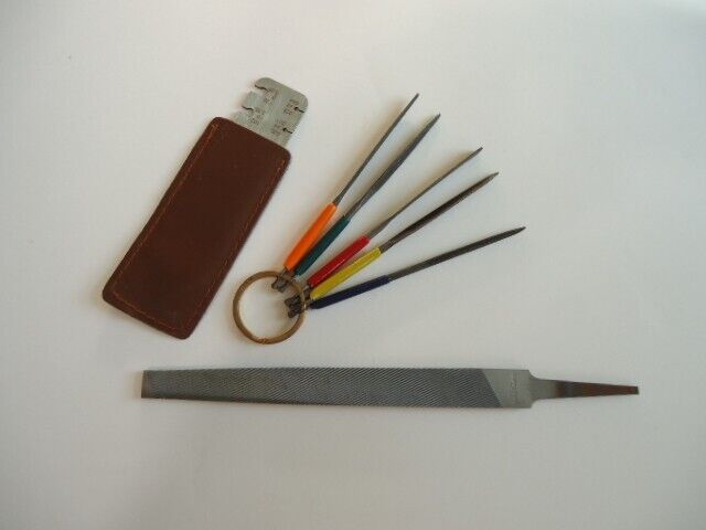 Metal Filing Tools: 5 Needle Files & Flat File
