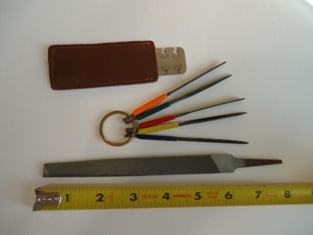 Metal Filing Tools: 5 Needle Files & Flat File