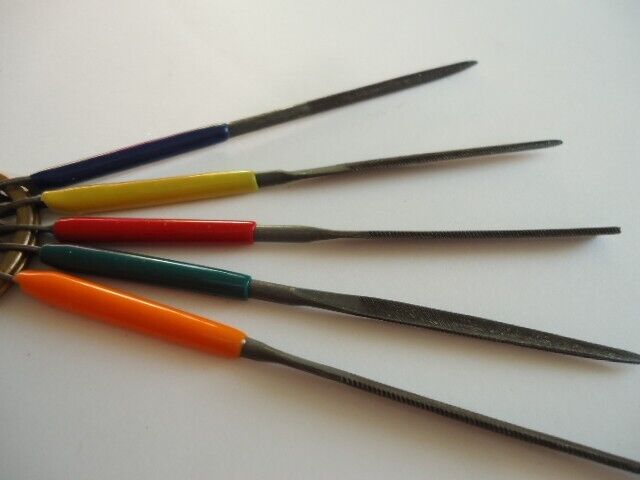 Metal Filing Tools: 5 Needle Files & Flat File