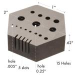 Beadsmith 2” Hex Anvil with Holes and Slots