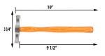 10" Doubled Ended Hammer with Wooden Handle