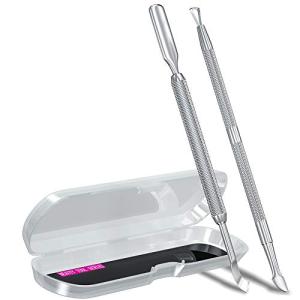 2PCS Stainless Steel Nail Cuticle Pusher and Scraper