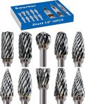 Carbide Burr Set 10 Pcs for Rotary Tools