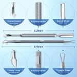 2PCS Stainless Steel Nail Cuticle Pusher and Scraper