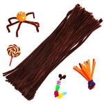 Brown Chenille Pipe Cleaners Set - 100 Pieces