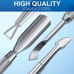 2PCS Stainless Steel Nail Cuticle Pusher and Scraper