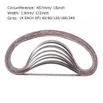 Sanding Belts 1/2" x 18" - 20 Pack