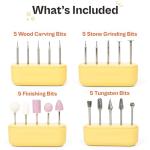 20-Piece Rotary Tool Engraving & Carving Bit Set