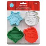 Christmas Cookie Cutter Stamper Set, 4 Designs