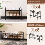 Heavy Duty Expandable Metal Shoe Rack Organizer