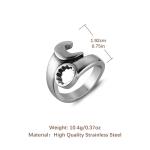 Men's Stainless Steel Wrench Ring - Size 10