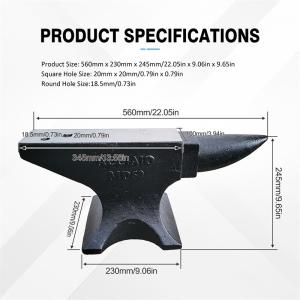 132lb Cast Steel Round Anvil with 2 Holes