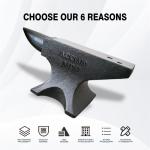 132lb Cast Steel Round Anvil with 2 Holes