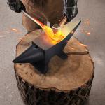 Blacksmith Round Horn Anvil with 2 Holes, 86lbs