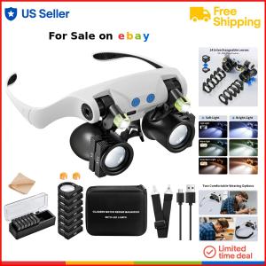 LED Magnifying Glasses with 14 Lenses for Jewelry