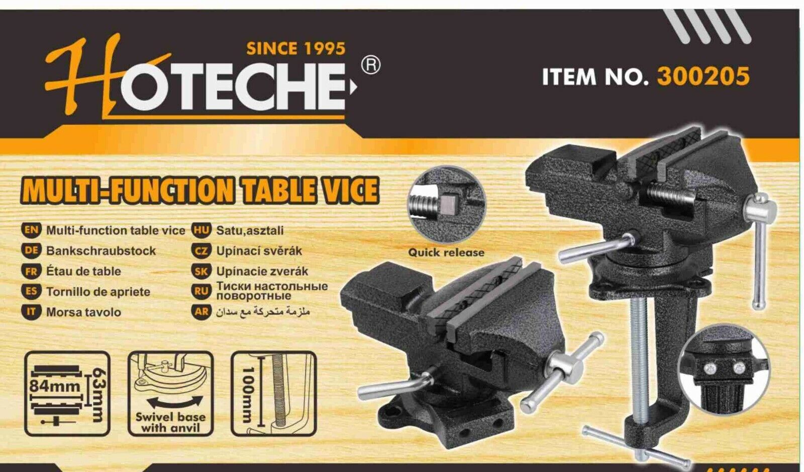 Multi-function Bench Vise with Swivel Base and Anvil