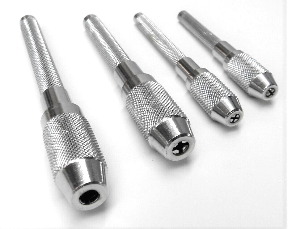 4-Piece Handheld Pin Vise Set: Chucks for Metalsmithing