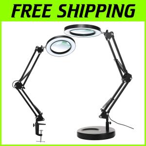 10X Magnifying Glass with LED Light Clamp