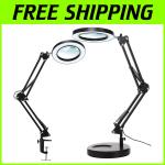 10X Magnifying Glass with LED Light Clamp