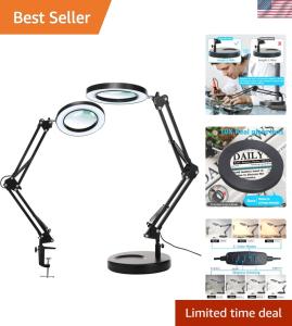 LED Magnifying Lamp with Stand and Clamp