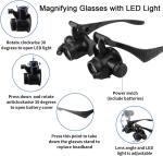 LED Head-Mounted Magnifier with 8 Lenses