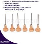 6-Piece Graver Tool Set with Wooden Handles