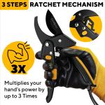 Heavy-Duty Ratchet Pruning Shears for Metalwork