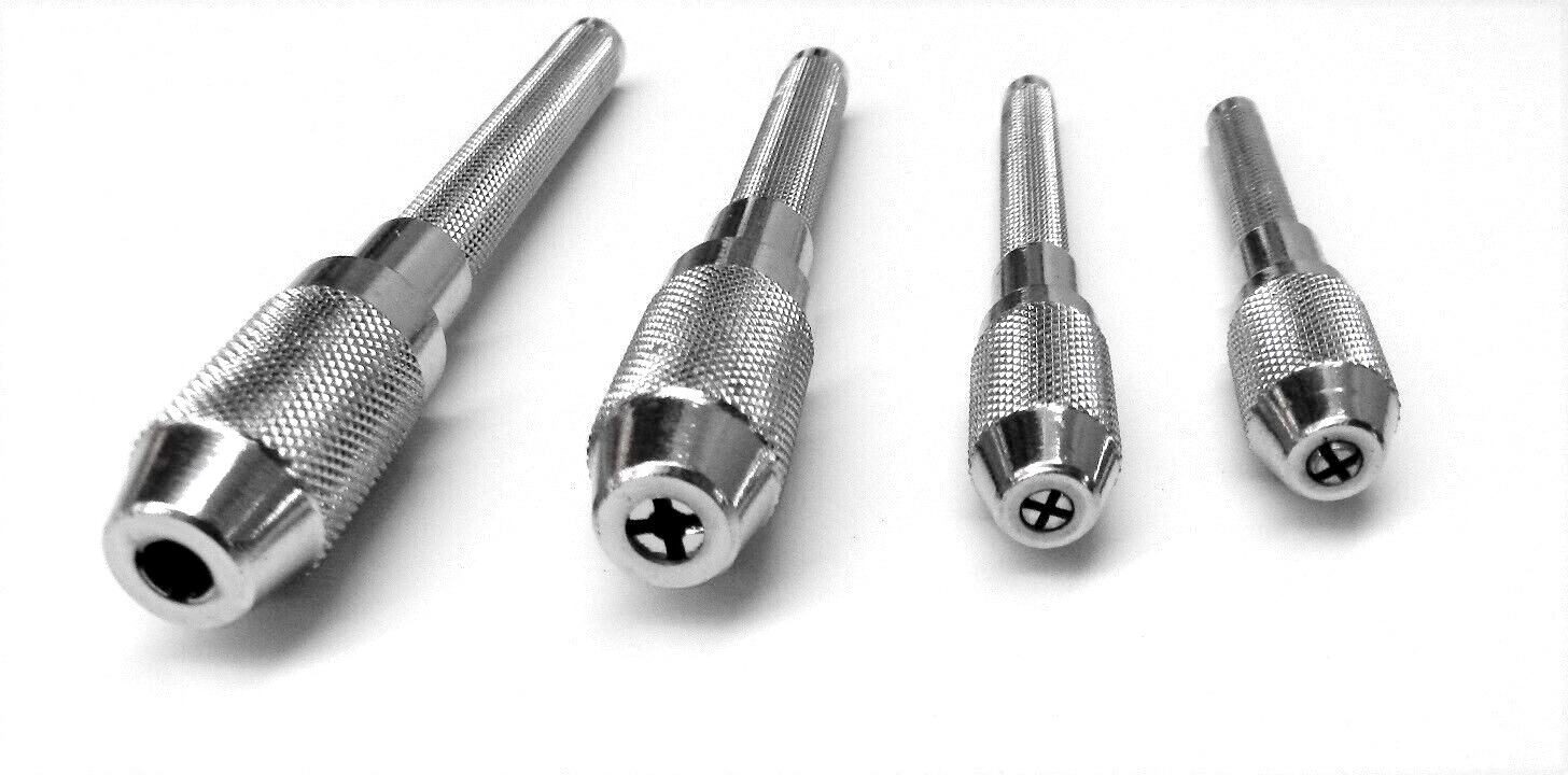 4-Piece Handheld Pin Vise Set: Chucks for Metalsmithing