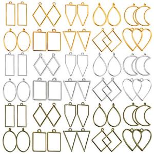 60Pcs Hollow Frame Pendant Molds for Jewelry