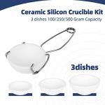 YIEPET 4-Piece Melting Crucible Set with Tongs