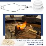 YIEPET 4-Piece Melting Crucible Set with Tongs