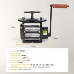 130mm Manual Jewelry Rolling Mill Machine - Black