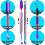 Metal Cuticle Pusher and Scraper, 2PCS Set