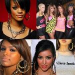 Gold-Plated Bamboo Hoop Earrings for Women